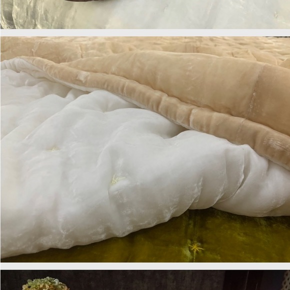 STUNNING SILK VELVET 1 side MULBERRY SILK on other side QUEEN BLANKET ALL SEASON - Picture 2 of 8